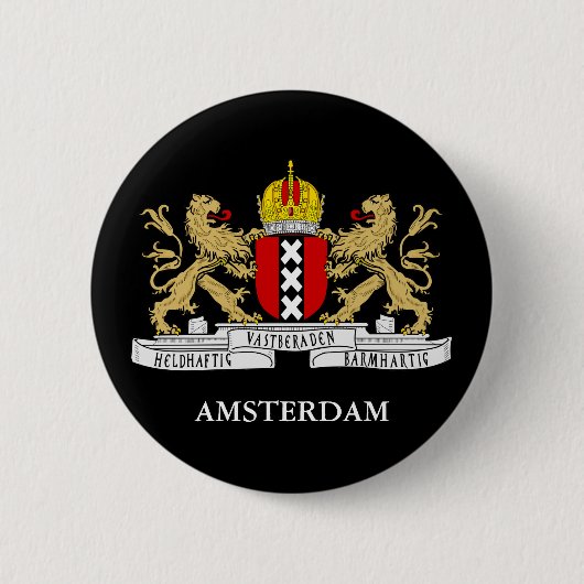 Amsterdam-vlag Ronde Button 5,7 Cm (Voorkant)