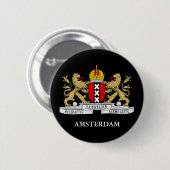 Amsterdam-vlag Ronde Button 5,7 Cm (Voorkant /achterkant)