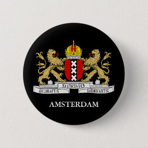 Amsterdam-vlag Ronde Button 5,7 Cm