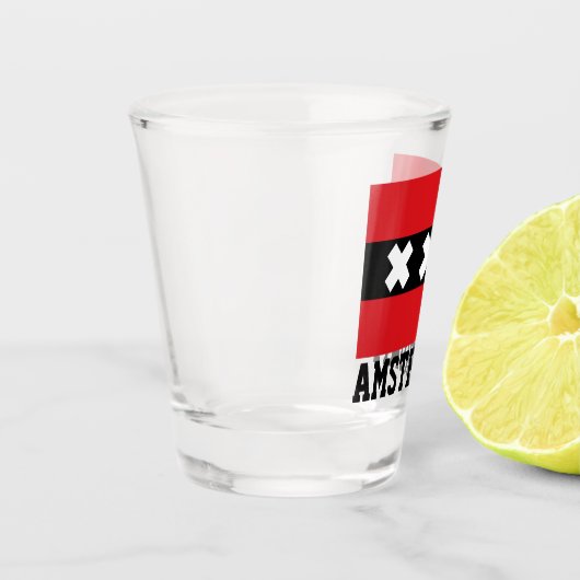 Amsterdam vlag shot glas (Links)