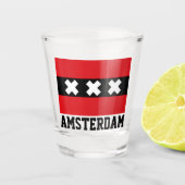Amsterdam vlag shot glas (Voorkant)