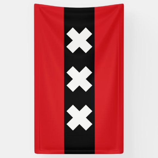 Amsterdam vlag spandoek (Verticaal)