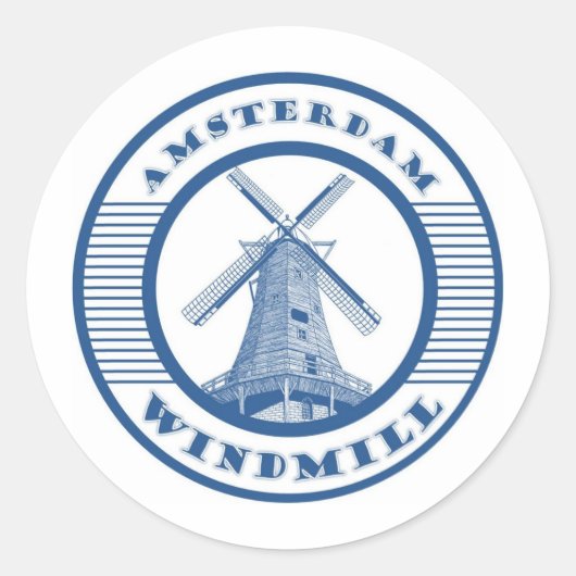 AMSTERDAM VOORRUIT RONDE STICKER (Voorkant)