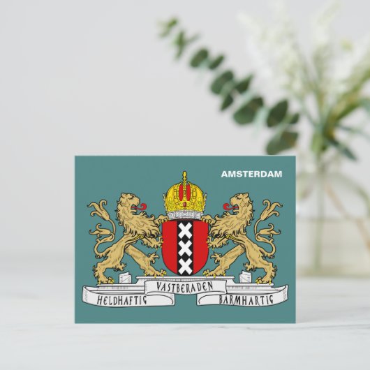 Amsterdam wapenschild briefkaart (Staand voorkant)