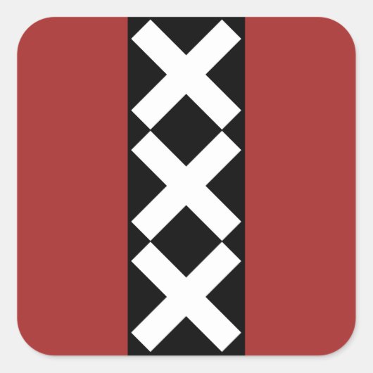 Amsterdam wapenschild vierkante sticker (Voorkant)