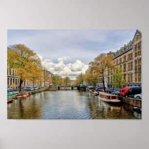 Amsterdam waterkanaal poster