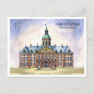 Amsterdam Waterverf Briefkaart