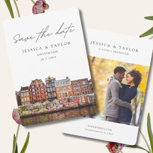 Amsterdam Wedding Flower Market Save the Date Kaart