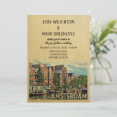 Amsterdam Wedding Invitation Nederland Nederland N Kaart (Staand voorkant)