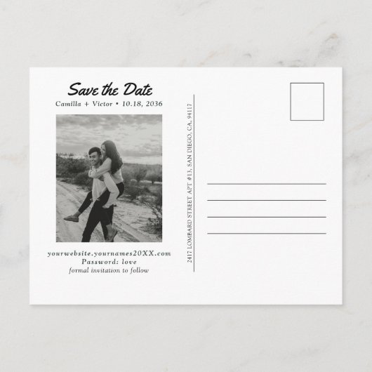 Amsterdam Wedding Save the Date Briefkaart (Achterkant)
