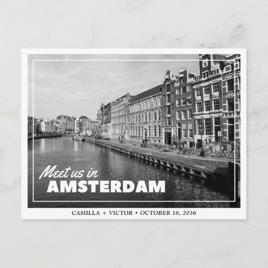 Amsterdam Wedding Save the Date Briefkaart (Voorkant)