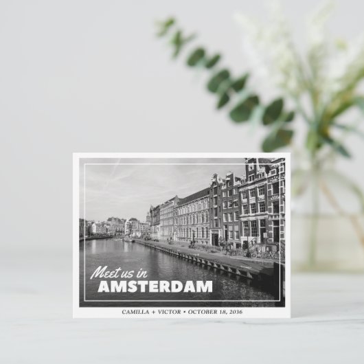 Amsterdam Wedding Save the Date Briefkaart (Staand voorkant)