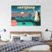 Amsterdam Windmill Canvas Afdruk (Insitu (Slaapkamer))