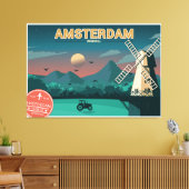 Amsterdam Windmill Canvas Afdruk (Insitu (Woonkamer))