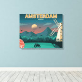 Amsterdam Windmill Canvas Afdruk (Insitu (Houten vloer))