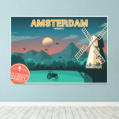 Amsterdam Windmill Canvas Afdruk (Insitu (Houten vloer))