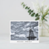 Amsterdam, Windmill, Cloudy Sky - Nederland Briefkaart (Staand voorkant)