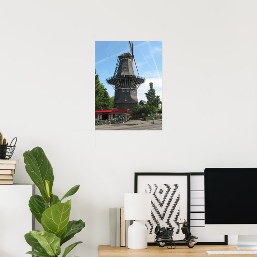 Amsterdam Windmill "De Gooyer" Foto Poster (Thuiskantoor)