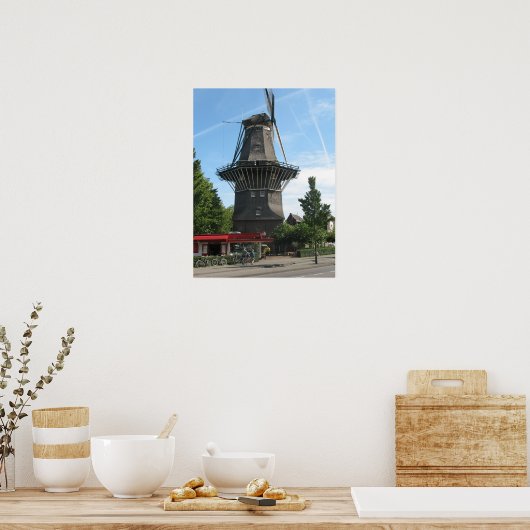 Amsterdam Windmill "De Gooyer" Foto Poster (Keuken)