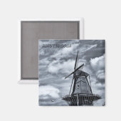 Amsterdam - Windmill, Holland (Fridge Magnet) Magneet (Voorkant / Achterkant)