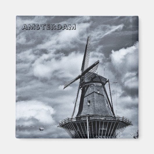 Amsterdam - Windmill, Holland (Fridge Magnet) Magneet (Voorkant)