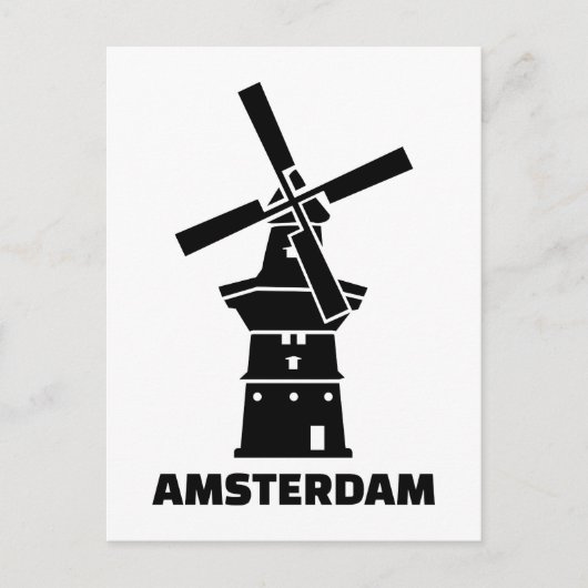 Amsterdam windmolen briefkaart (Voorkant)