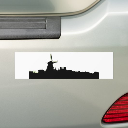 Amsterdam windmolen bumpersticker (Op auto)