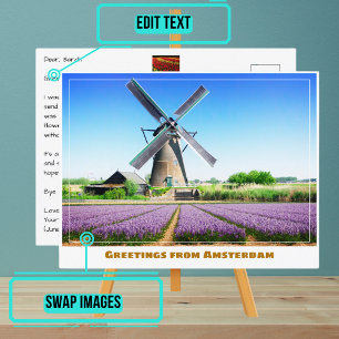 Amsterdam Windmolen met Blue Sky Briefkaart