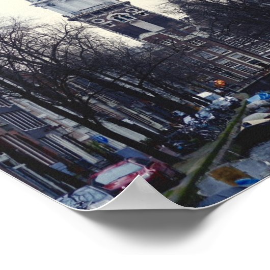 Amsterdam Winter Canal Zuiderkerk Poster (Hoek)