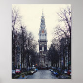 Amsterdam Winter Canal Zuiderkerk Poster (Voorkant)