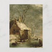 Amsterdam, winterscène, 17e eeuw briefkaart (Voorkant)