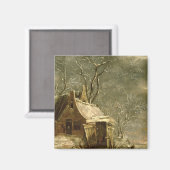 Amsterdam, winterscène, 17e eeuw magneet (Voorkant / Achterkant)