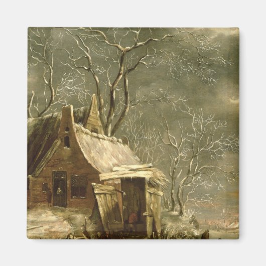 Amsterdam, winterscène, 17e eeuw magneet (Voorkant)