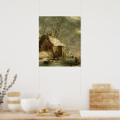 Amsterdam, winterscène, 17e eeuw poster (Keuken)