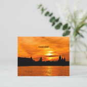 Amsterdam zonsondergang silhouet briefkaart (Staand voorkant)