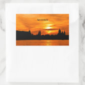 Amsterdam zonsondergang silhouet rechthoekige sticker (Tas)