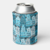 Amsterdamse architectuur, blauwe waterverf textuur blikjeskoeler (Blikje Achterkant)