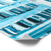 Amsterdamse architectuur, blauwe waterverf textuur poster (Hoek)