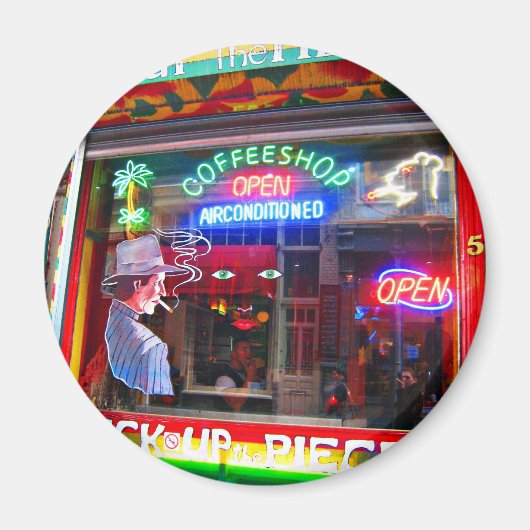 Amsterdamse coffeeshop magneet (Voorkant)