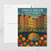  Amsterdamse fietsen op brugbloemen Briefkaart (Voorkant / Achterkant)