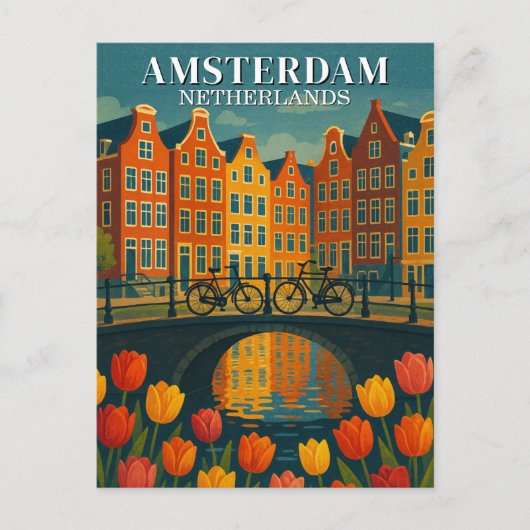  Amsterdamse fietsen op brugbloemen Briefkaart (Voorkant)