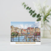 Amsterdamse gracht en fiets briefkaart (Staand voorkant)