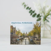 Amsterdamse grachten in de Herfstpost Briefkaart (Staand voorkant)