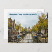 Amsterdamse grachten in de Herfstpost Briefkaart (Voorkant / Achterkant)