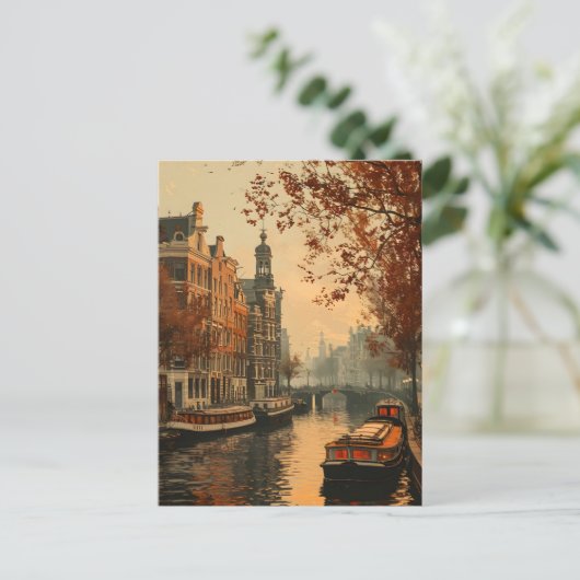 Amsterdamse grachten:  Vibes Briefkaart (Staand voorkant)