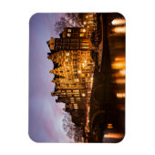 Amsterdamse grachtenpanden bij schemering rechthoe magneet (Verticaal)