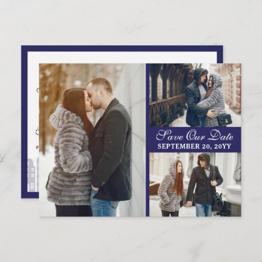 Amsterdamse grachtenpanden Dutch Save the Date Bla Briefkaart (Voorkant / Achterkant)