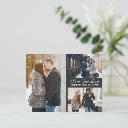 Amsterdamse grachtenpanden Dutch Save the Date Briefkaart (Staand voorkant)