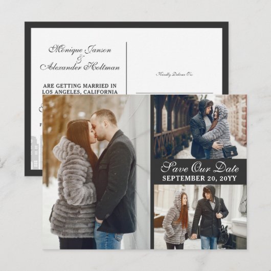 Amsterdamse grachtenpanden Dutch Save the Date Briefkaart (Voorkant / Achterkant)