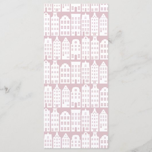 Amsterdamse grachtenpanden Hollands huwelijksdiner Menu (Achterkant)